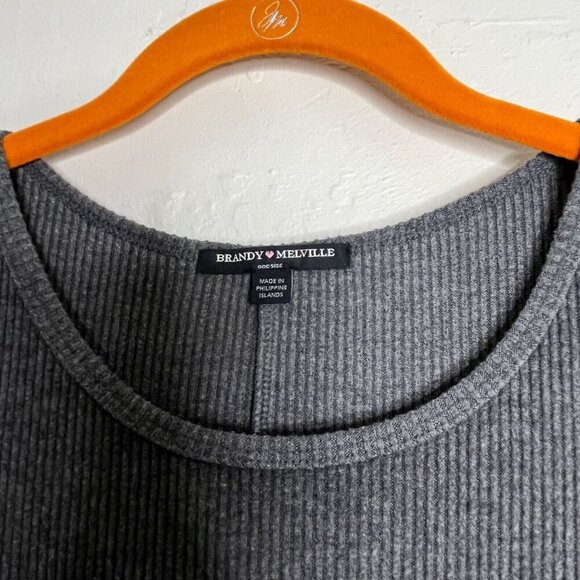 Brandy Melville Sleeveless Ribbed Mini Dress Gray One Size‎ - Picture 5 of 10